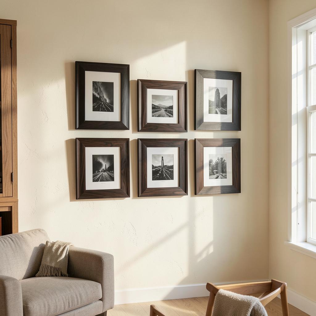 Whole-House Frame Set — Black walnut · Museum-grade acrylic