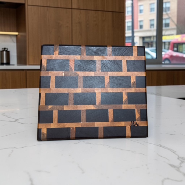 Brickwork Serving Board — Redwood · Holly · Food-safe finish