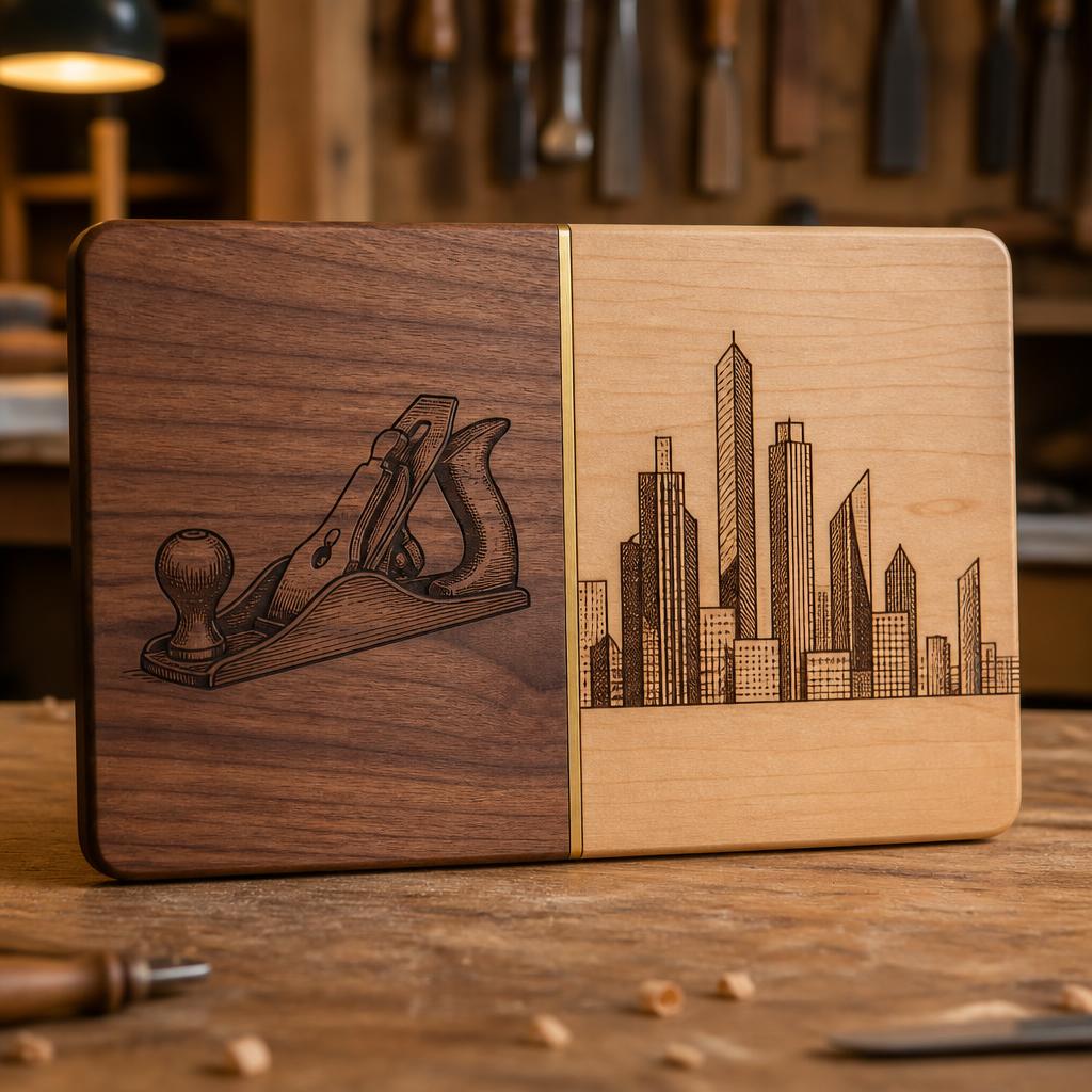 Old School / New School Engraved Board