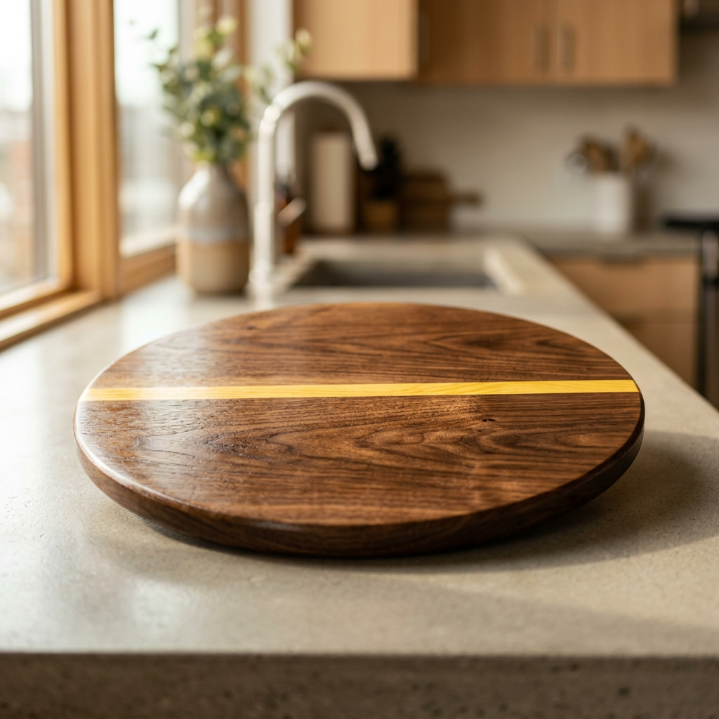 Pizza Serving Board close-up showing the glossy beeswax board conditioner finish