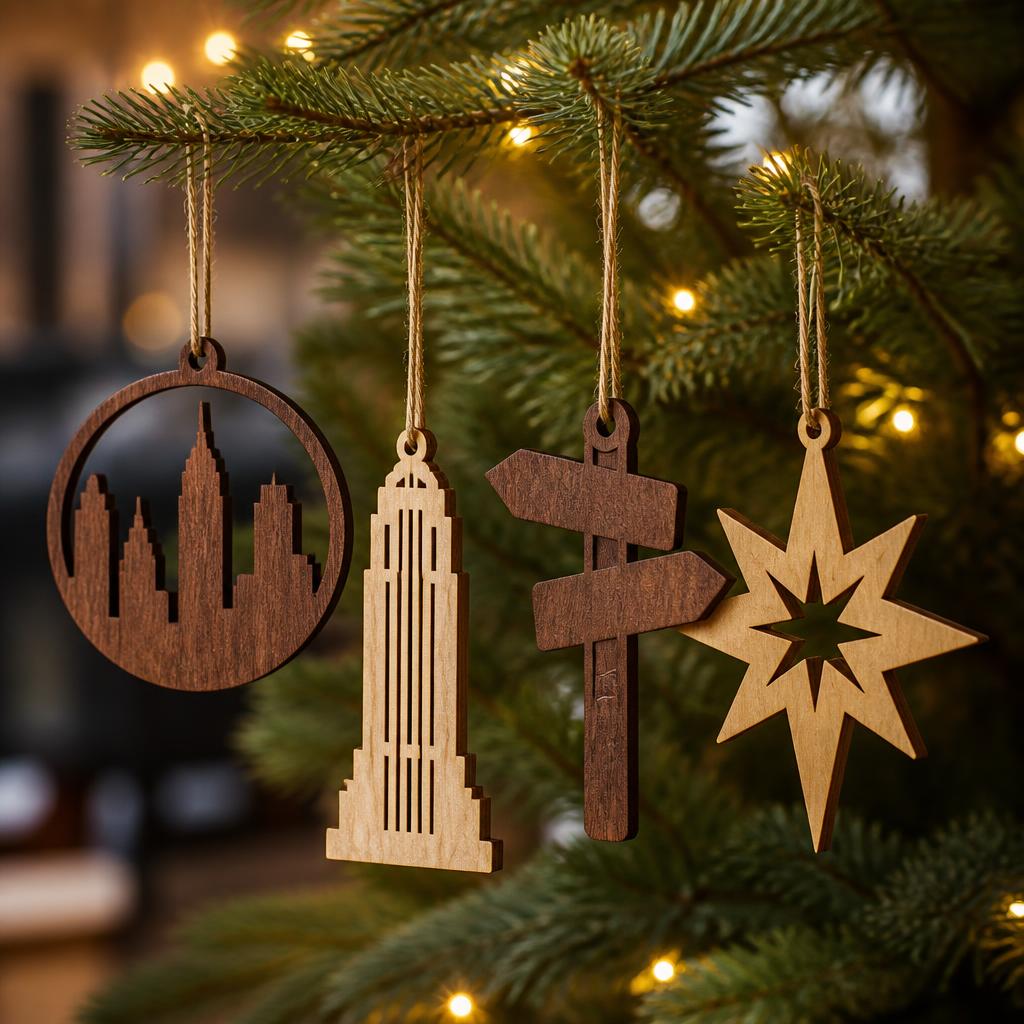 Atlanta Skyline Ornament Set