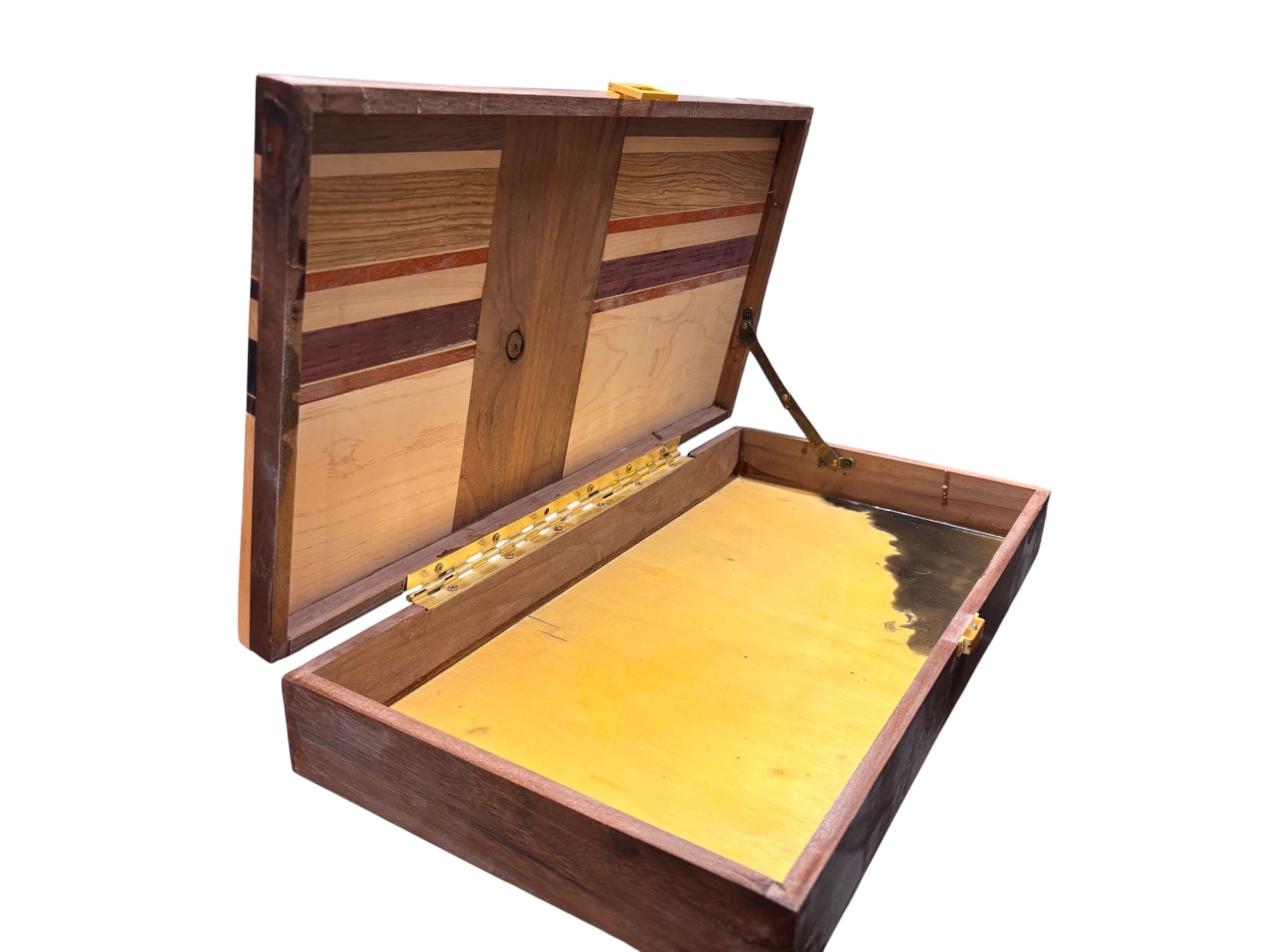 Dining Room Silverware Box open at an angle on a white background