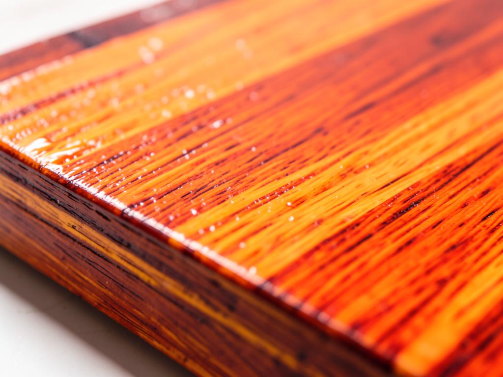 Close-up of Padauk hardwood grain