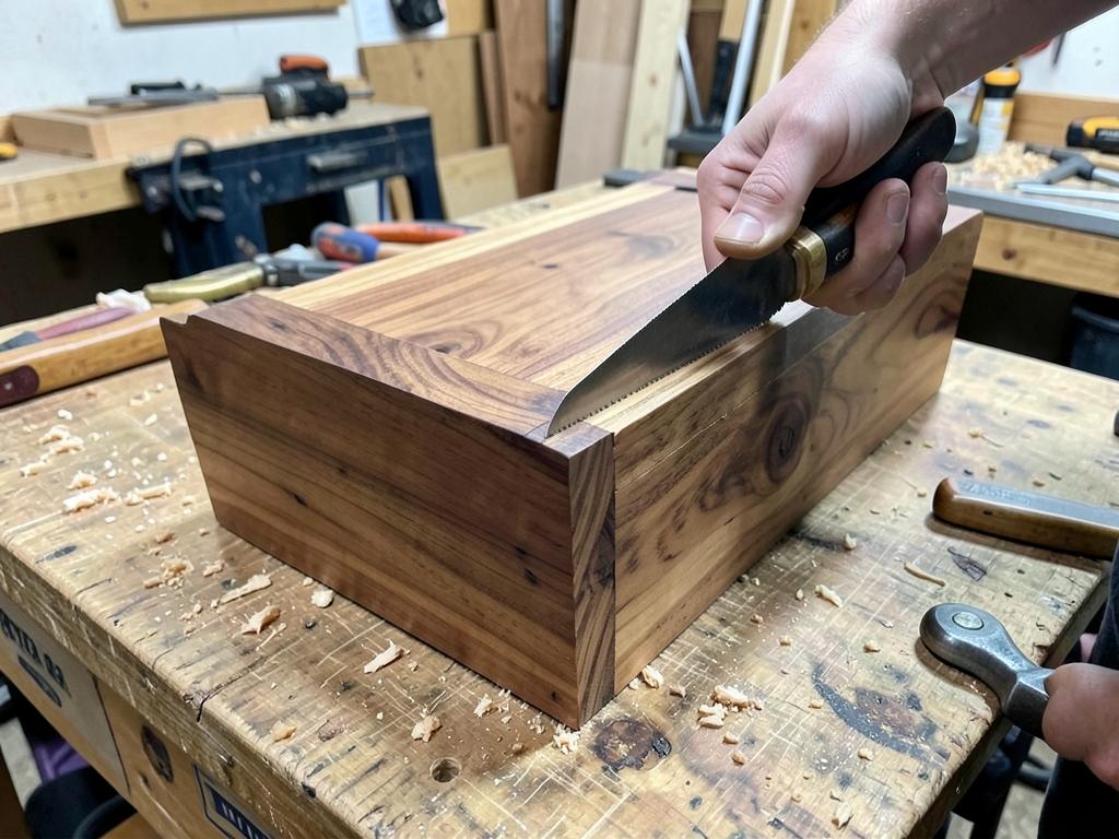 Flush trim — step 14 of building the Counter Bread Box