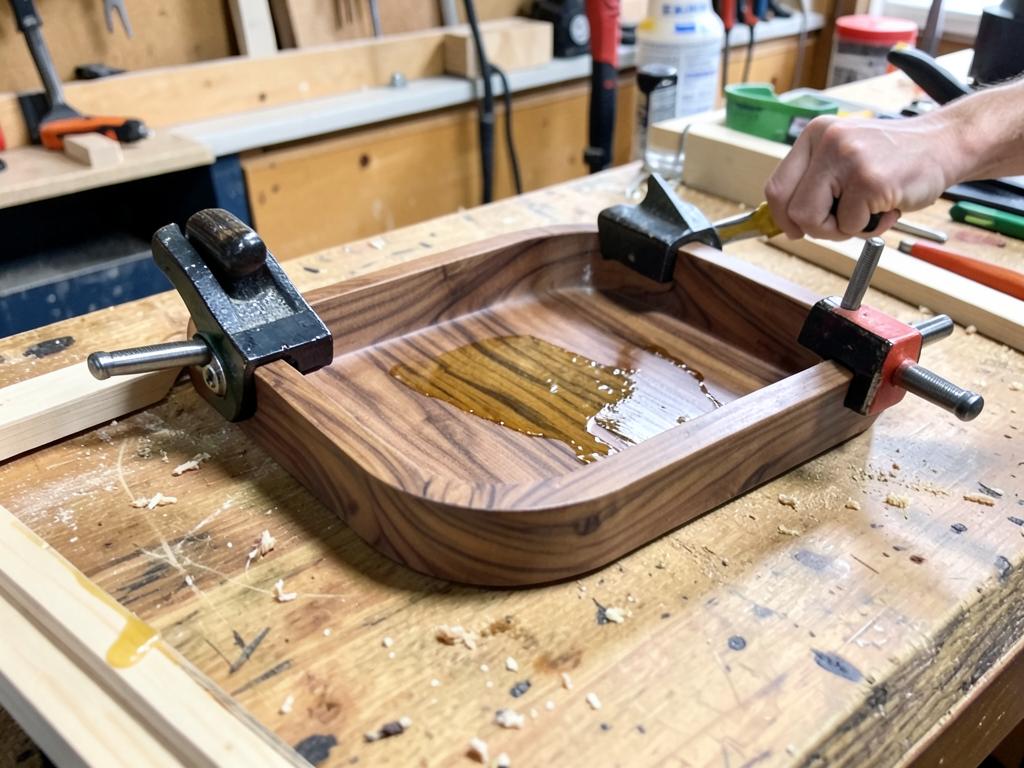 Glue-up — step 13 of building the Counter Bread Box