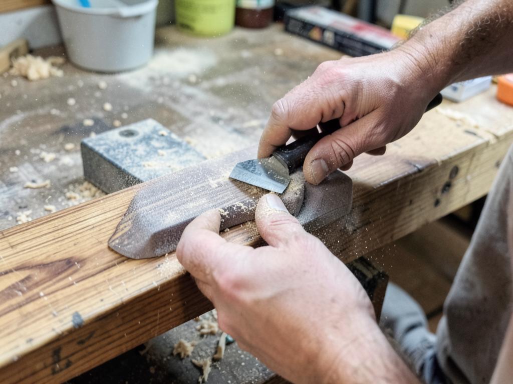 Hand sanding — step 19 of building the Counter Bread Box