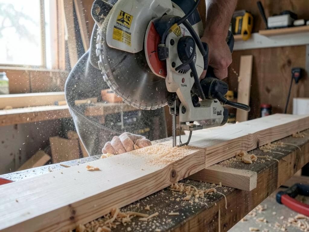 Miter saw — step 3 of building the Counter Bread Box